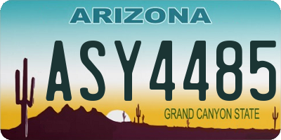 AZ license plate ASY4485