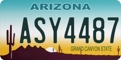 AZ license plate ASY4487