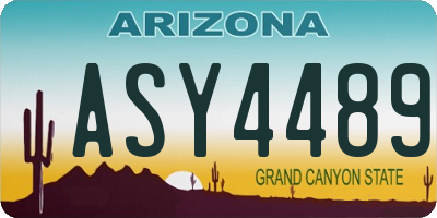 AZ license plate ASY4489