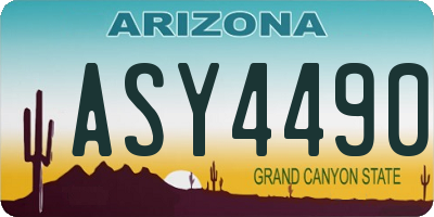 AZ license plate ASY4490