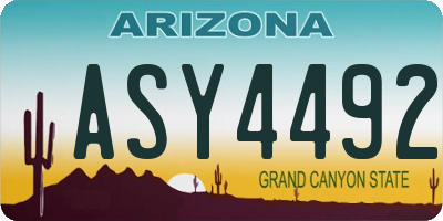 AZ license plate ASY4492