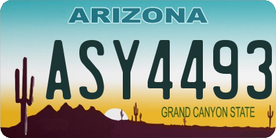 AZ license plate ASY4493