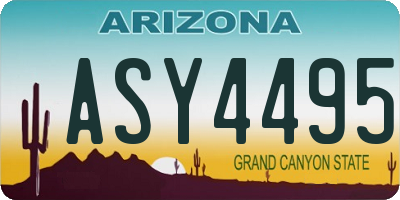AZ license plate ASY4495
