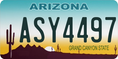 AZ license plate ASY4497