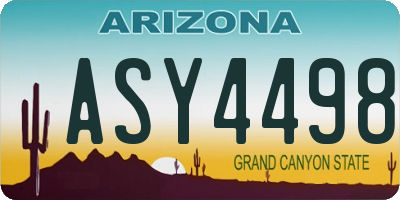 AZ license plate ASY4498