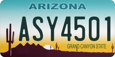 AZ license plate ASY4501