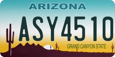 AZ license plate ASY4510