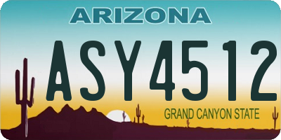 AZ license plate ASY4512
