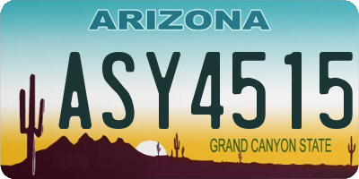 AZ license plate ASY4515