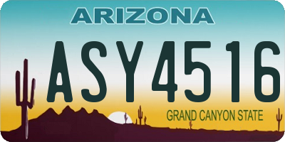 AZ license plate ASY4516