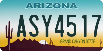 AZ license plate ASY4517