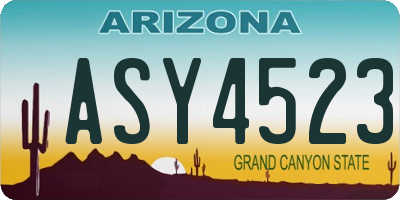 AZ license plate ASY4523