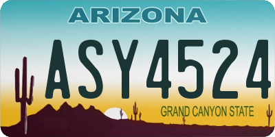 AZ license plate ASY4524