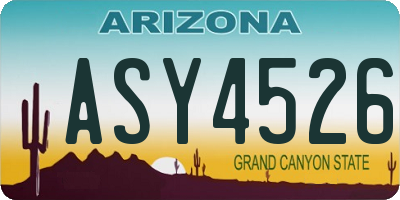 AZ license plate ASY4526