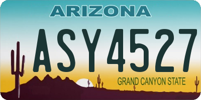 AZ license plate ASY4527