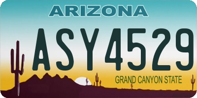 AZ license plate ASY4529