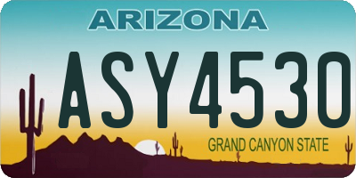 AZ license plate ASY4530