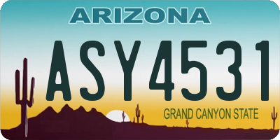 AZ license plate ASY4531
