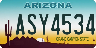 AZ license plate ASY4534