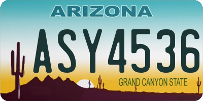 AZ license plate ASY4536