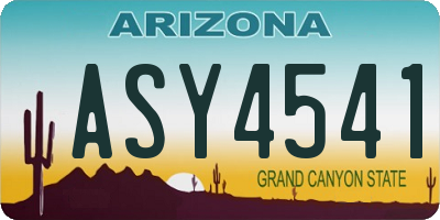 AZ license plate ASY4541