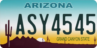 AZ license plate ASY4545