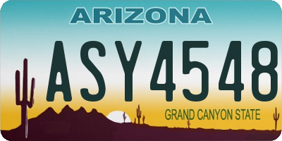 AZ license plate ASY4548