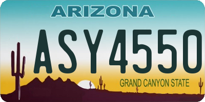 AZ license plate ASY4550