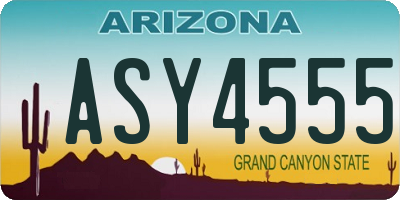AZ license plate ASY4555