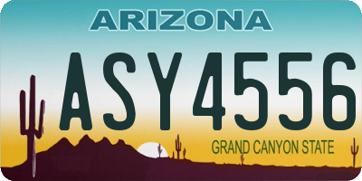 AZ license plate ASY4556