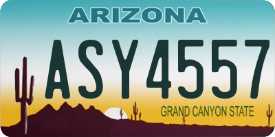AZ license plate ASY4557
