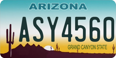 AZ license plate ASY4560