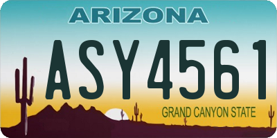 AZ license plate ASY4561
