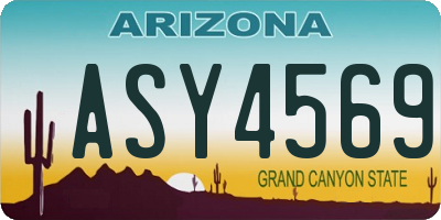AZ license plate ASY4569