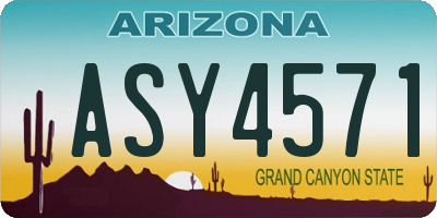 AZ license plate ASY4571