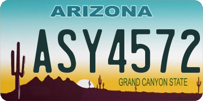 AZ license plate ASY4572