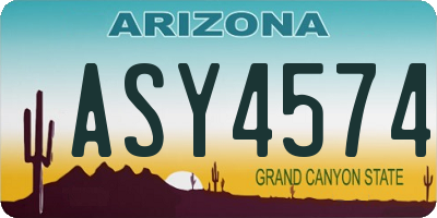 AZ license plate ASY4574