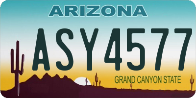 AZ license plate ASY4577