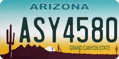 AZ license plate ASY4580
