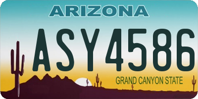 AZ license plate ASY4586