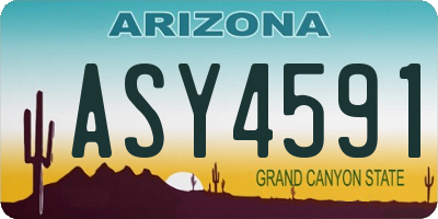 AZ license plate ASY4591