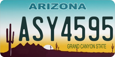 AZ license plate ASY4595