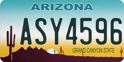 AZ license plate ASY4596