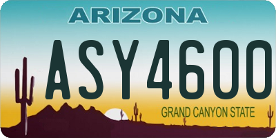 AZ license plate ASY4600