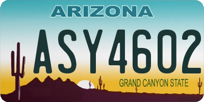 AZ license plate ASY4602