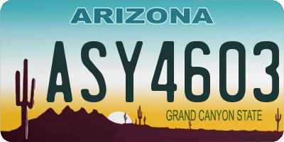 AZ license plate ASY4603