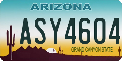AZ license plate ASY4604