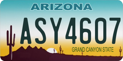 AZ license plate ASY4607