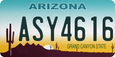 AZ license plate ASY4616