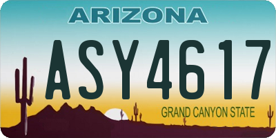 AZ license plate ASY4617